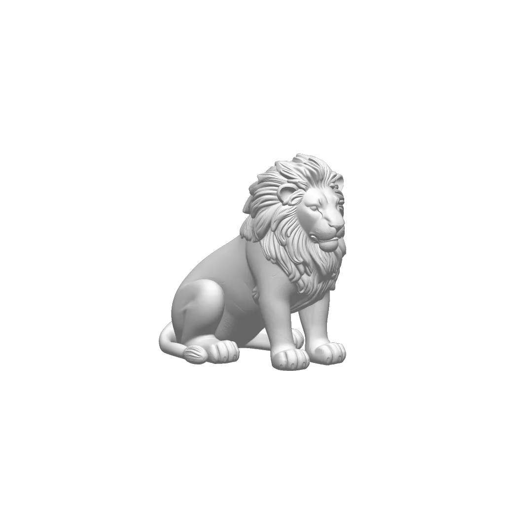 Una escultura de león generada a partir de una foto