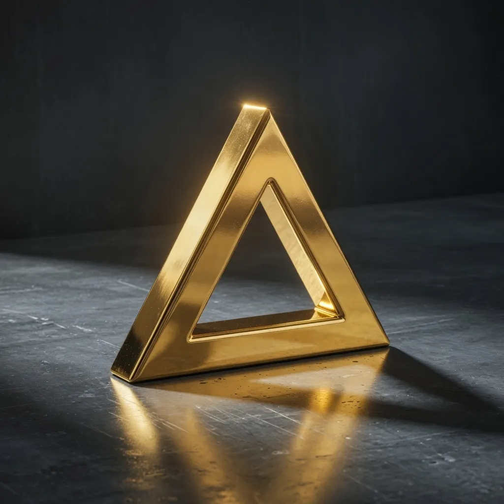 A gold 3D logo rendered in the 3DLogo.io editor