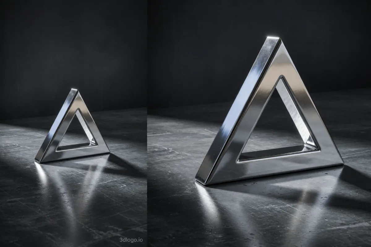 Una exportación gratis a 1024 px con una marca de 3dlogo.io repetida, junto al mismo render exportado con Pro, más grande y sin marca